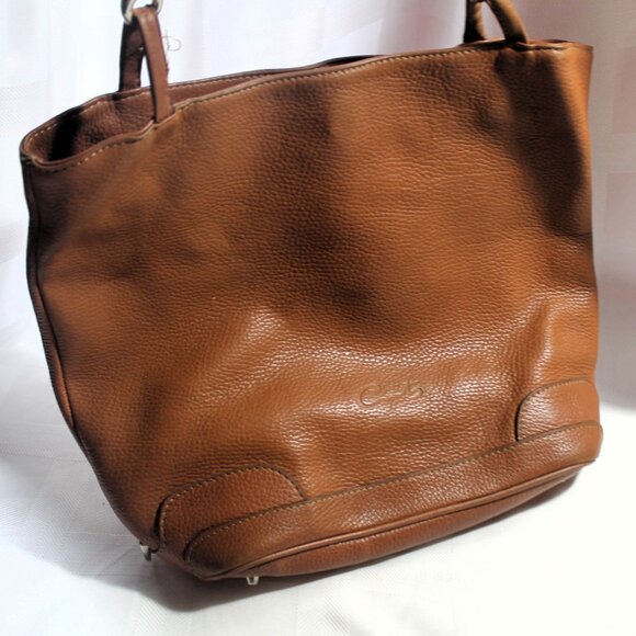 Vintage CATS Pebbled Leather Tote, Made in Spain - Picture 2 of 12